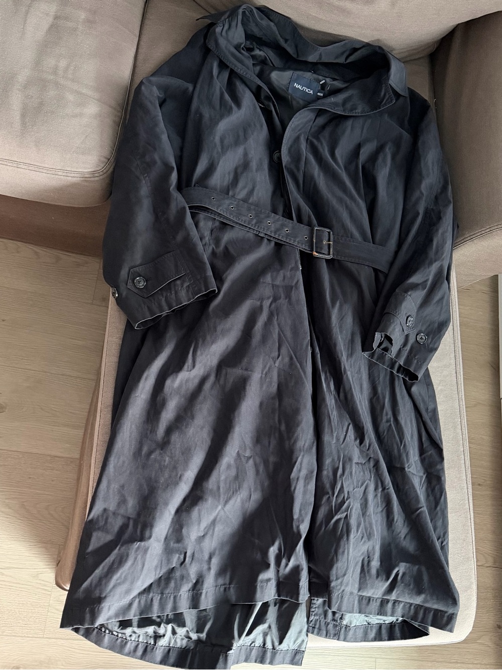 Nautica Black Mens Jacket with Navy Logo Patch